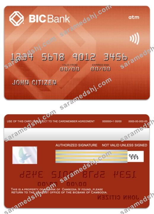 Cambodia BICBank ATM card